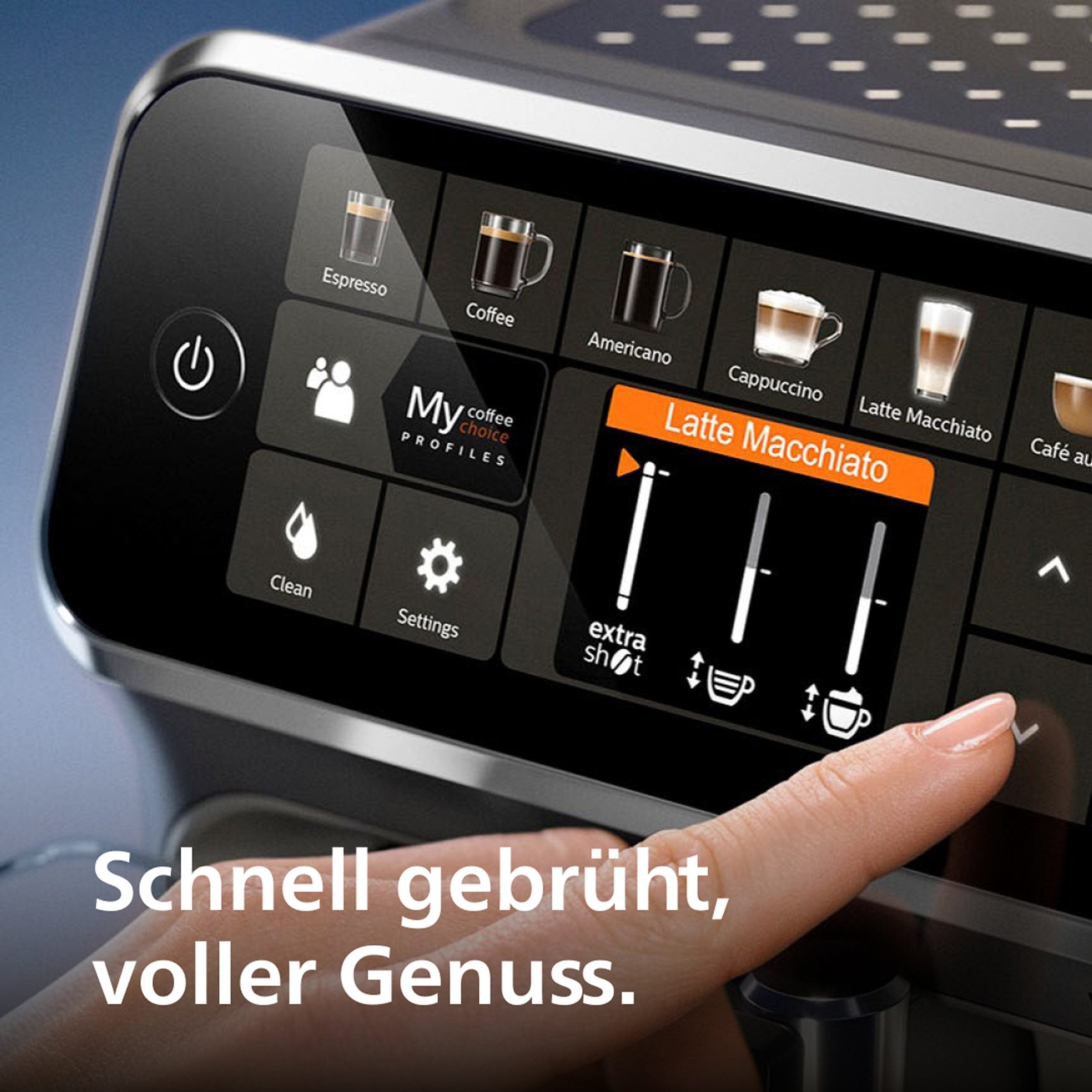 PHILIPS EP5447/90 Serie 5400 LatteGo 12 Kaffeespezialitäten Kaffeevollautomat Schwarz/Chrom