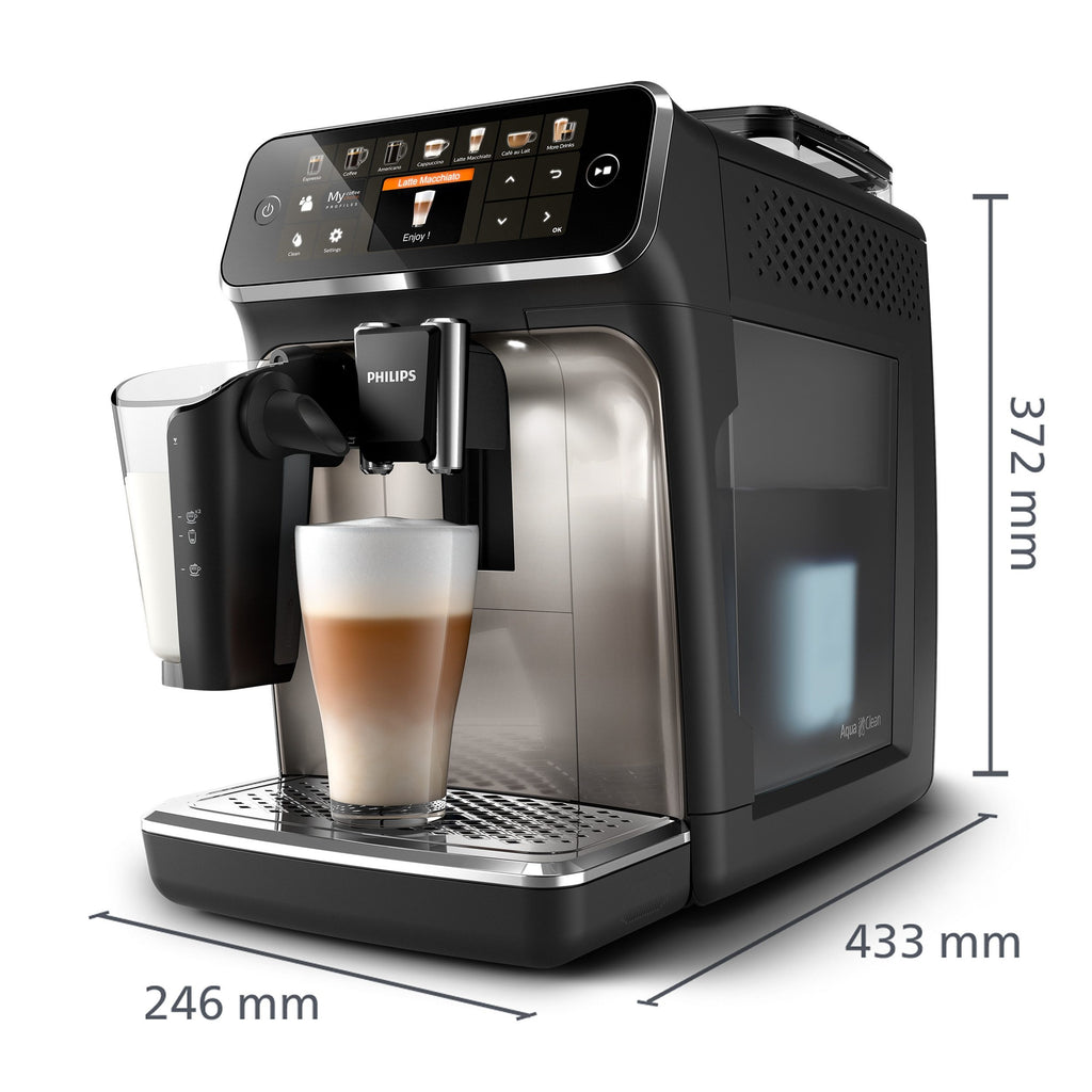 PHILIPS EP5447/90 Serie 5400 LatteGo 12 Kaffeespezialitäten Kaffeevollautomat Schwarz/Chrom